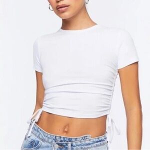 Zara - Tops | Zara White Side Tie Tee Shirt | Size S SMALL